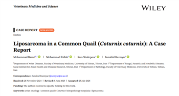 Liposarcoma in a Common Quail (Coturnix coturnix): A Case Report